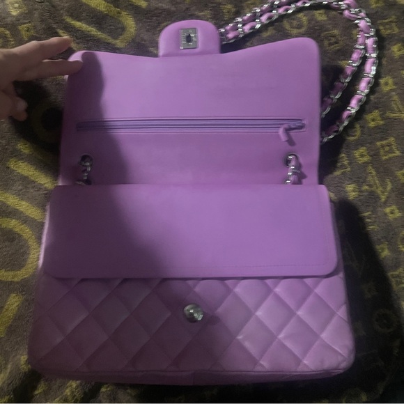 Chanel Pink Quilted Lambskin Medium Classic Double Flap Bag silver Hardware - Picture 5 of 10